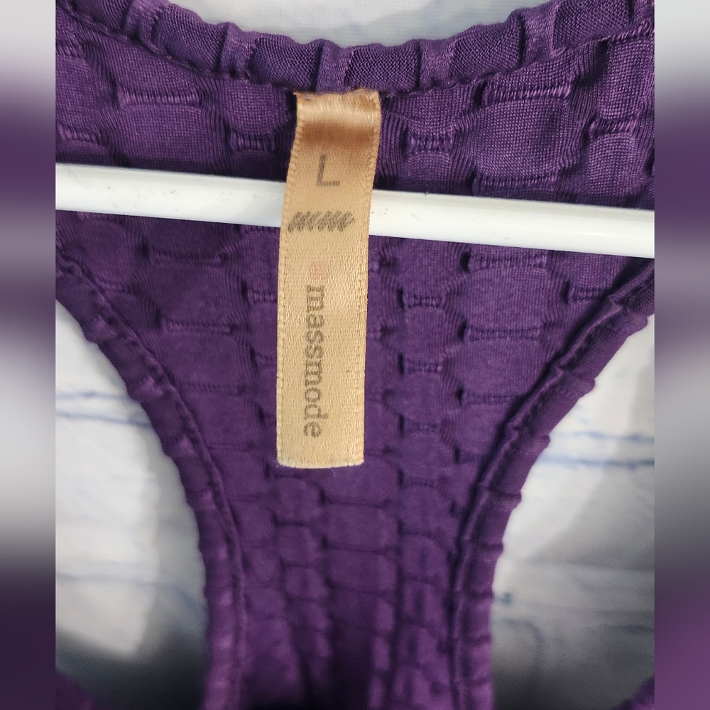 Massmode Juniors Large Purple Sleeveless Slim Fitting Activewear Tank image 2
